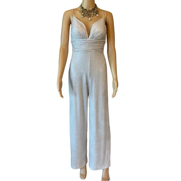 Aidan Mattox Knit Foiled Jumpsuit - Picture 9 of 13